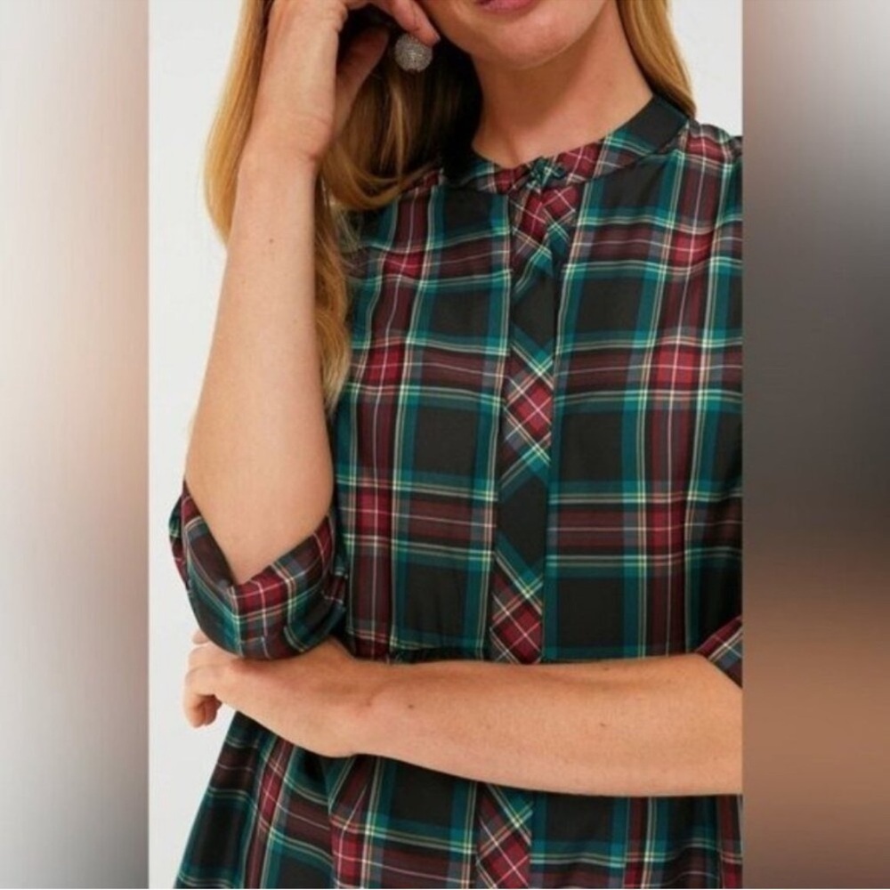 Tuckernuck Festive Plaid Tartan Royal Shirt Dress XS Holiday Mini NWT - Picture 8 of 12